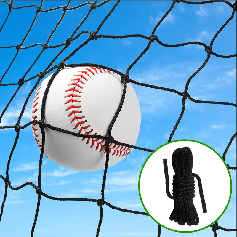 Heavy-Duty Baseball & Softball Backstop Net - #18 Polyethylene Sports Barrier, Multiple Sizes (10x10 to 15x50 ft)