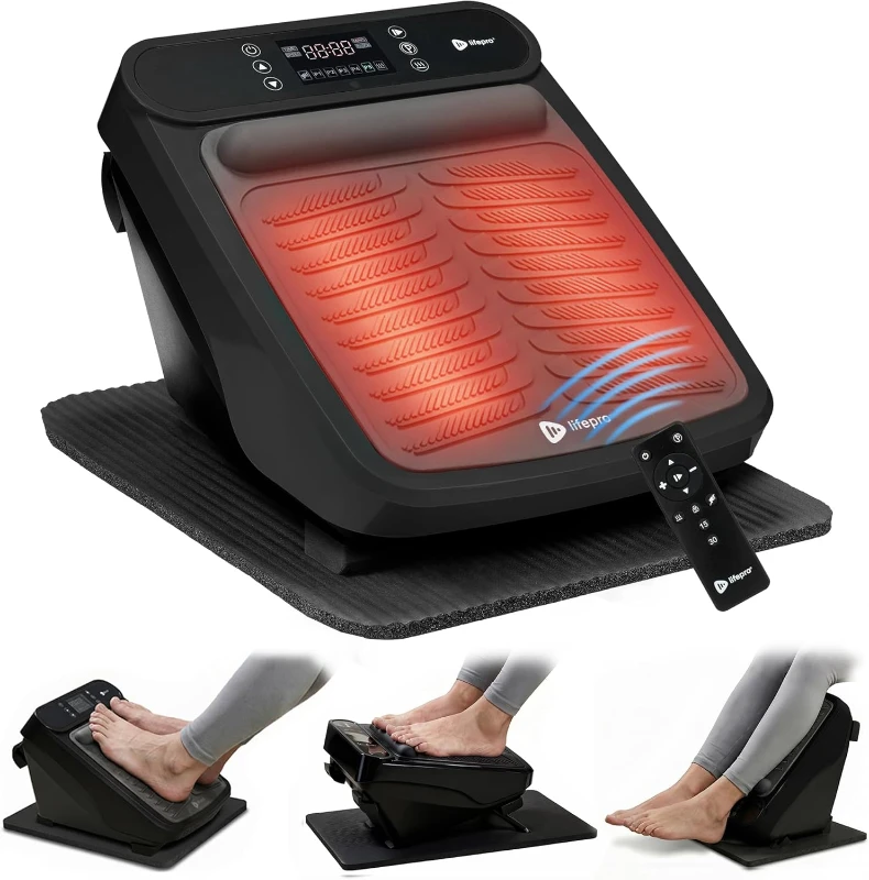 VibraFlow Electric Foot & Calf Massager — 30 Speeds, Heat, 5 Programs, Magnetic Remote & Dual Textured Pads