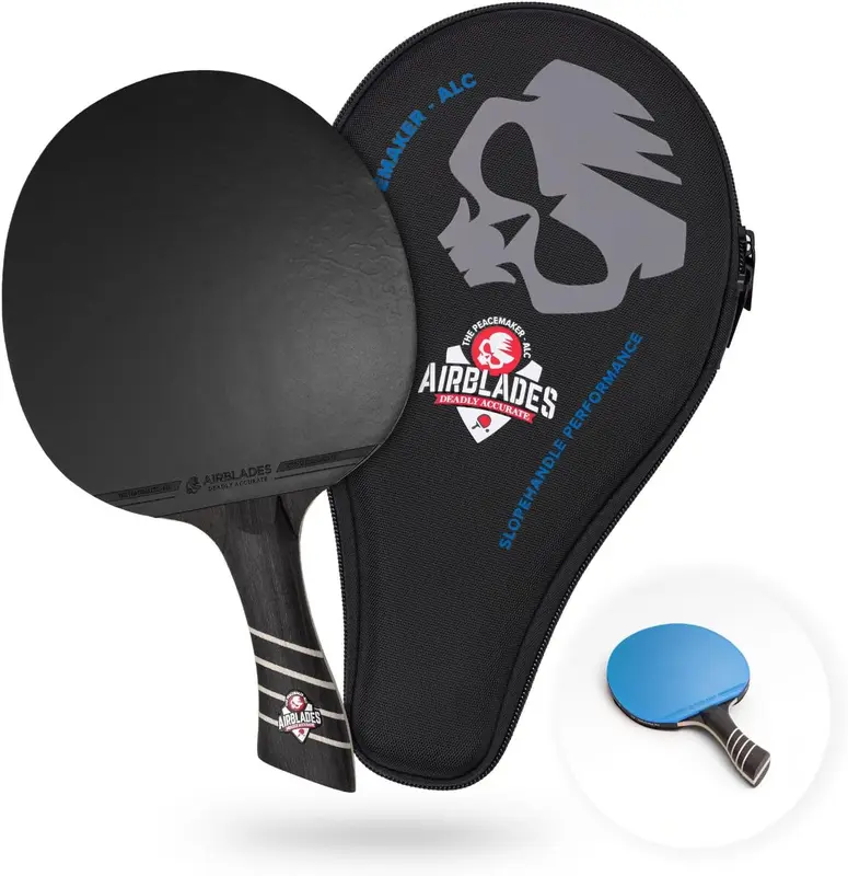 Peace Maker ALC Professional Table Tennis Paddle - Carbon Fiber Racket for Maximum Spin & Control, Ergonomic Handle, Hard Carry Case