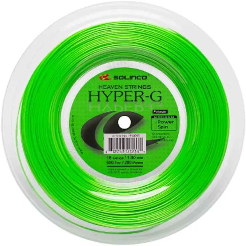 Hyper-G Co-Polyester Tennis String Reel 200 m / 656 ft — Extreme Spin, Power & Control with TruTension Technolo