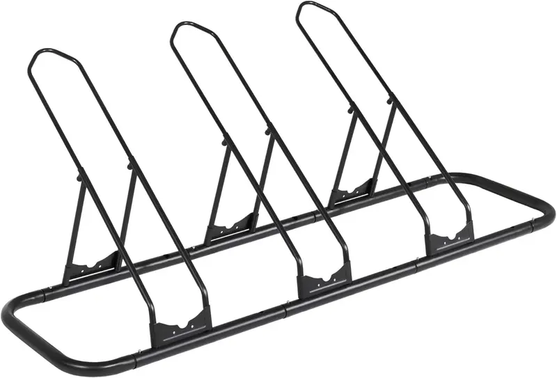 Floor Bicycle Parking Rack Stand for Mountain, MTB & Road Bikes — Indoor Garage Storage, Adjustable for 3 Fat Bikes