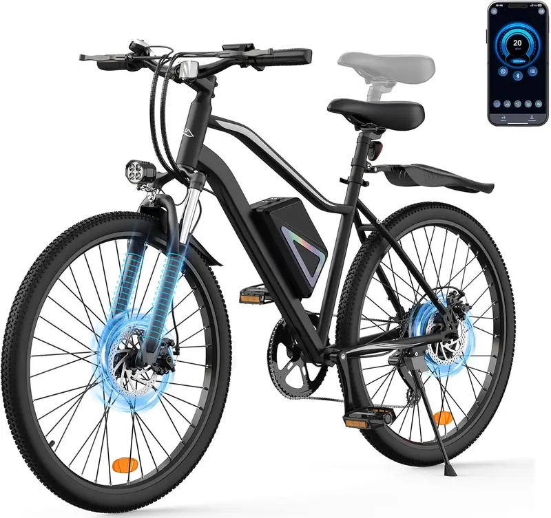 20MPH Electric Bike for Adults - 750W Peak Motor, 55-Mile Range