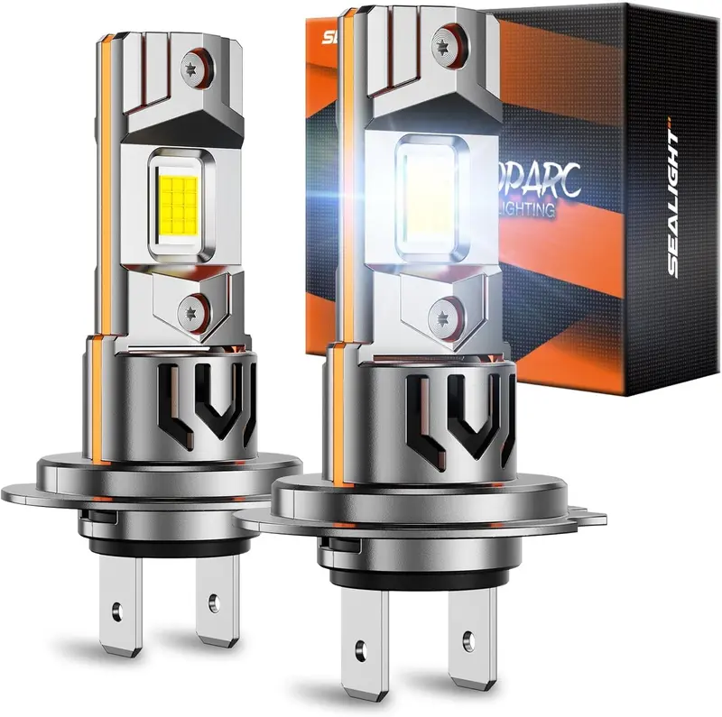 H7 LED Fog/ATV Bulbs SEALIHGT S7S, 120000LM, 2026 New Model, 80000Hrs Lifespan, Cooling Fan, 6500K Eye-Friendly, Wireless Non-Polarity Plug-and-Play 2-Pack