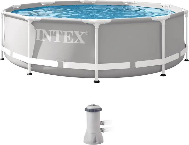 Prism Frame Premium Above-Ground Pool Set — 10ft x 30in; 1,185 Gal; 330 GPH Cartridge Pump; Super-Tough Puncture-Resistant PVC; Rust-Resistant T-Joints