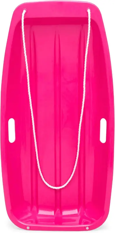 35in Kids Plastic Toboggan Sled with Pull Rope and Dual Handles