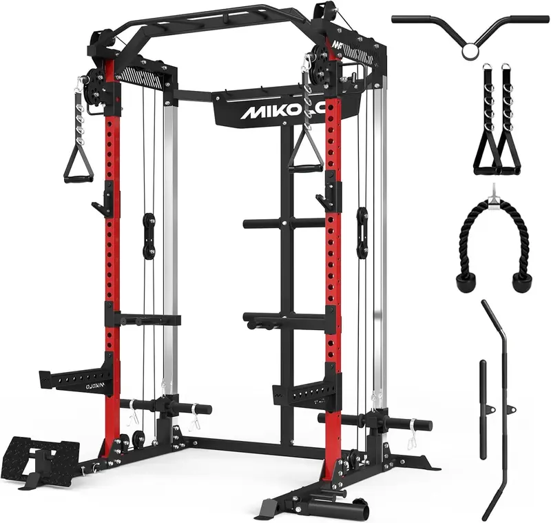 HR05 Power Cage — 2000 lb Power Rack with Independent Dual 1:1 Pulley, Cable Crossover & Multi-Function Home m
