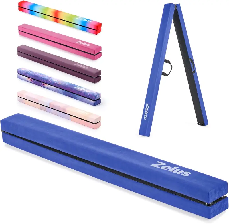 8' Folding mnastics Balance Beam — Floor Beam with Carry Handle & Anti-Slip Base for Kids, Beginners & Professional mnasts