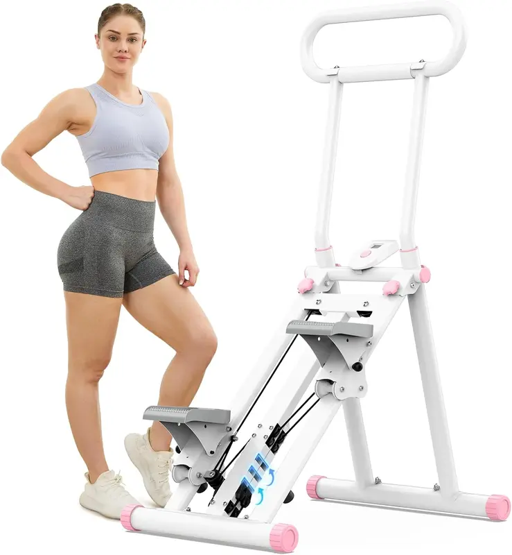 Vertical Stair Climber Stepper — 6-Level Resistance Folding Cardio Machine with Adjustable Handlebar