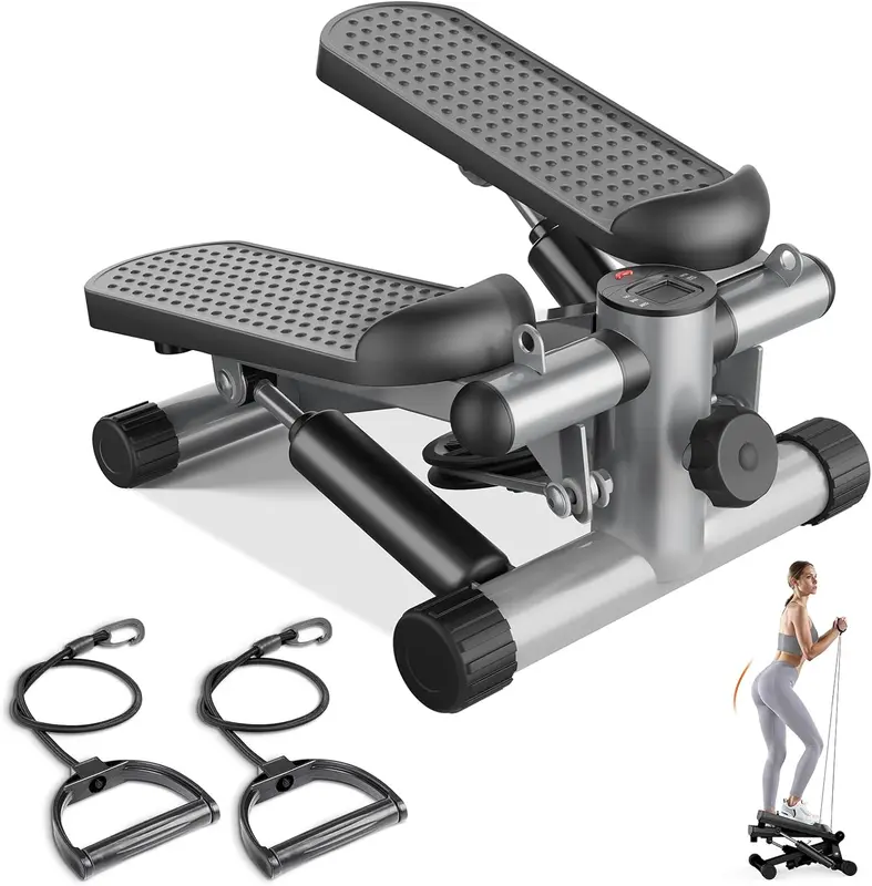 Portable Mini Twist Stepper with Resistance Bands — Full-Body Home Exercise Machine, Adjustable Intensity, 300 lb Capacity