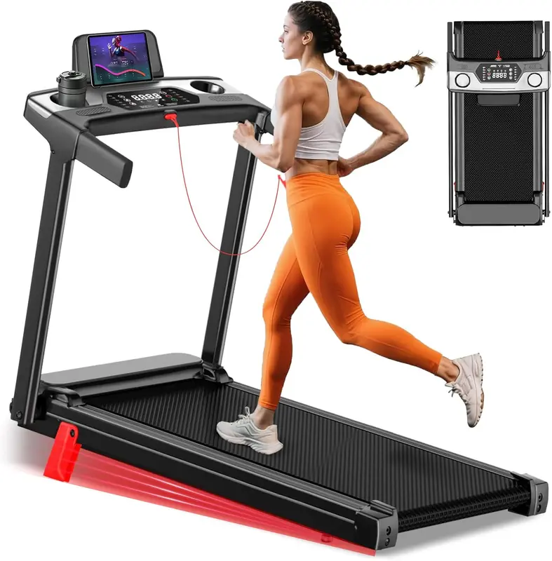 Portable 3.0HP Foldable Treadmill with Handlebar — 3-in-1 Compact Walking Pad, 13% Manual Incline, Quiet Brushless Motor, 300 lb Capacity
