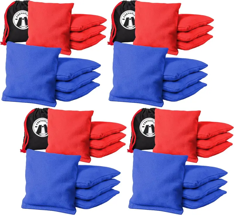 Corle Regulation Bean Bag Set - 8 All-Weather Bags (4 Red, 4 Blue)