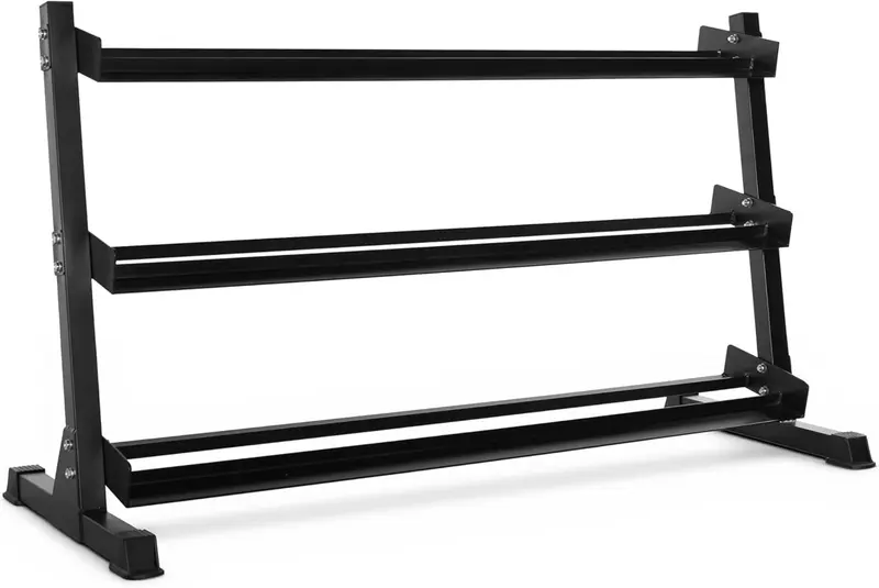 CAP 60-Inch 3-Tier Hex Dumbbell Rack — Holds 5-75 lb Pairs | 11-Gauge Steel, Angled Shelves, Space-Saving Home m Storage