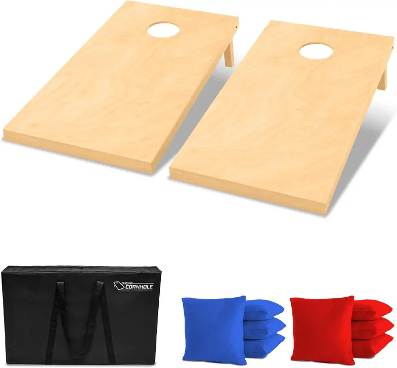 Premium Solid Wood Corle Set - 4 x 2 ft or Tailgate 3 x 2 ft - Includes 8 Regulation Toss Bags