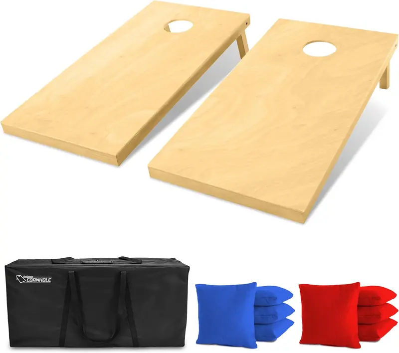 Solid Wood Premium Corle Set - Choose 4 x 2 ft or 3 x 2 ft - Includes 8 Regulation Toss Bags