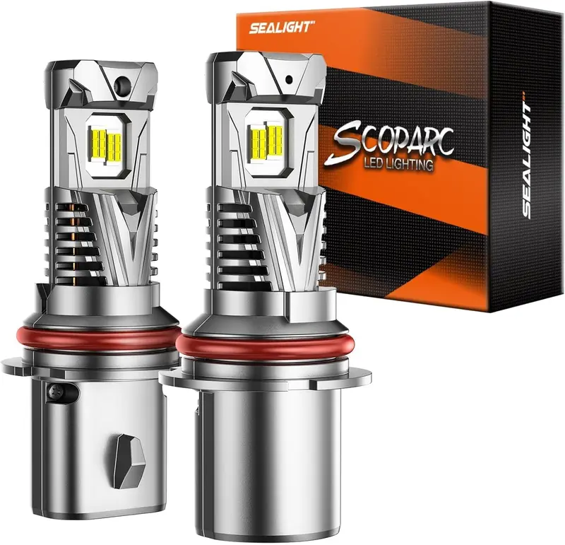 S7S 9007/HB5 LED light Bulbs 2-Pack — 120000LM, 6500K Cool White, 3-Min Install, 10-Year Life, Plug-and-Play, IP68