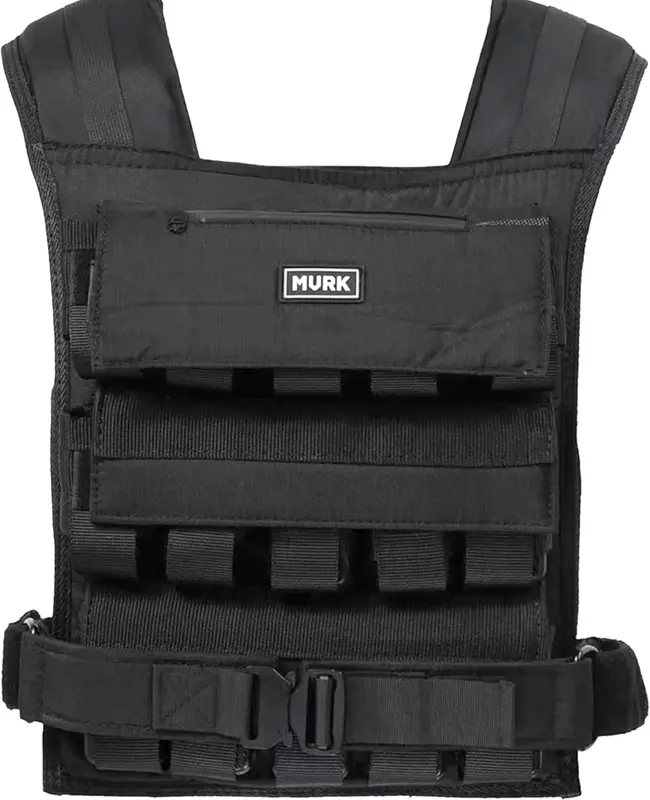Hydrox Weighted Vest for Men — Adjustable 0–65 lb (Options to 100 lb), No-Bounce Heavy-Duty Rucking & Strength Training Vest with Removable Iron Weights