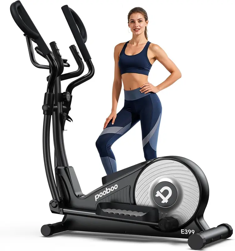 E399 Elliptical Trainer — Magnetic Rear Drive, 16 Resistance Levels, 15.5in Stride, LCD Display, Tablet Holder, 350 lb Capacity