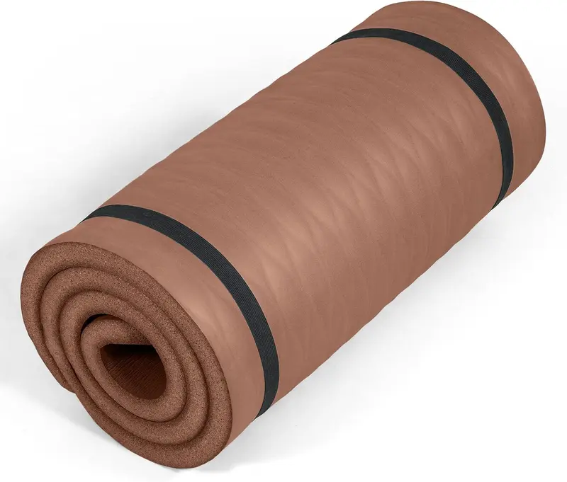 1-inch Thick High-Density Yoga Mat – Non-Slip Exercise & Pilates Mat with Carry Strap, 24 x 72, Extra Cushion for Home & Studio Workouts