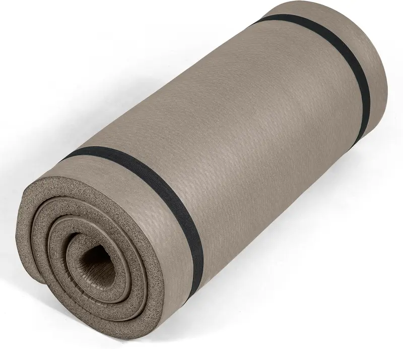 1-Inch Thick High-Density Yoga & Pilates Mat — 24 x 72 in Non-Slip NBR Foam with Carrying Strap, Extra Cushioned Exercise Mat
