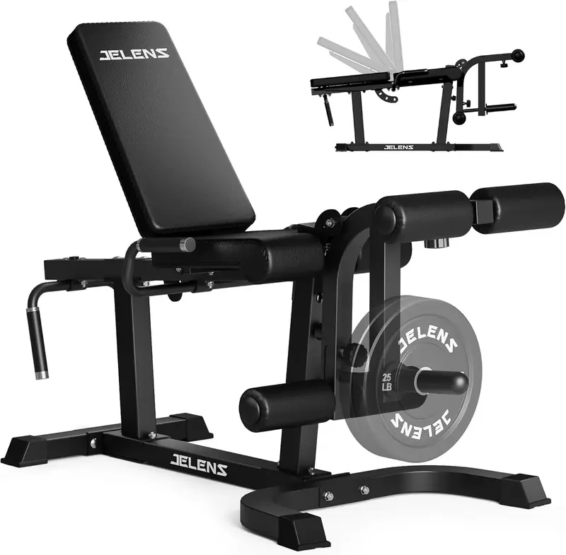 J10 Adjustable Leg Extension & Leg Curl Machine — Seated Extensions and Lying Curls for Home Lower-Body Training