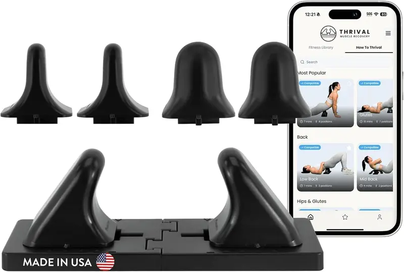 Deep Tissue Pro Fully Adjustable Psoas Release Tool with App, Carbon Black — Hip Flexor, Back, Glute, Iliacus & Neck Myofascial Relief