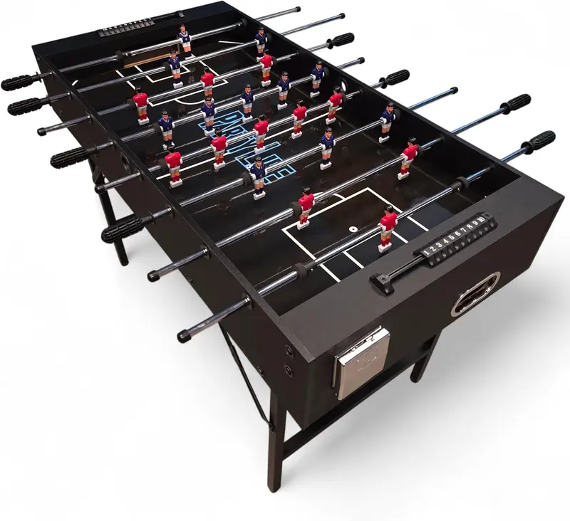 48-inch Foosball Table with Built-in Folding Legs & Optional LED Lighting — Smooth Laminated Playfield, Ultra-Stable and Portable