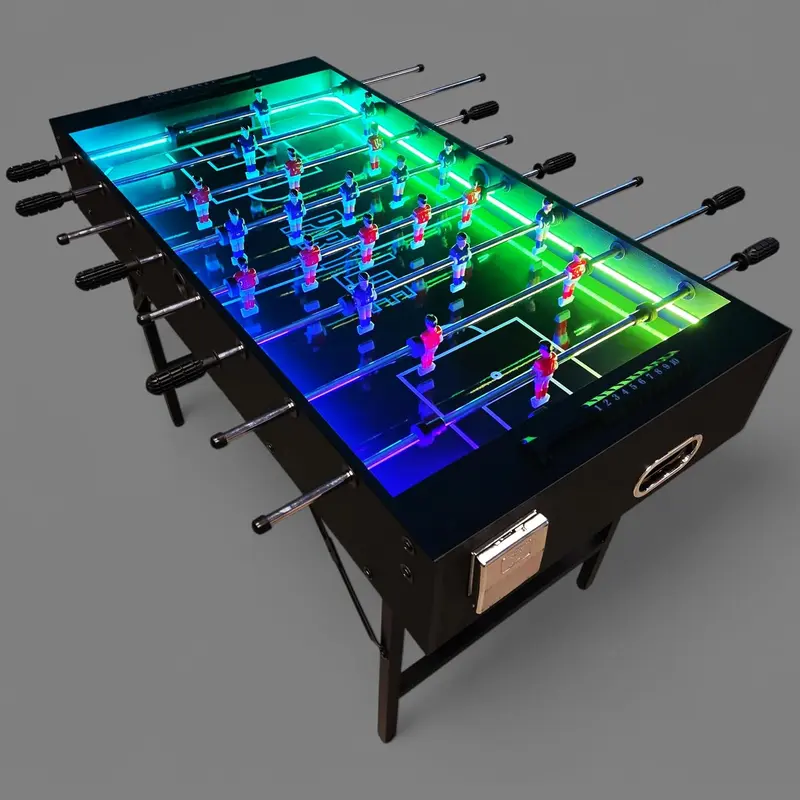 48" Foosball Table with Folding Steel Legs and LED Light Show — Smooth Surface, Extra Sturdy & Portable