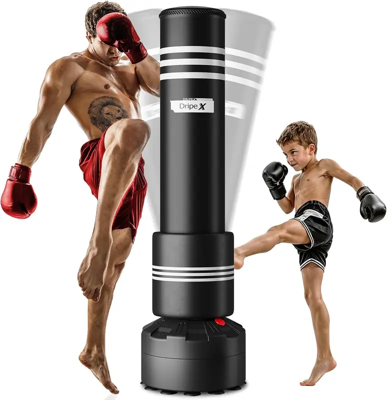 69'' Freestanding Heavy Boxing Bag with Stand – Adult Punching Bag, 2-in-1 Family Training Equipment for Home Fight Camp