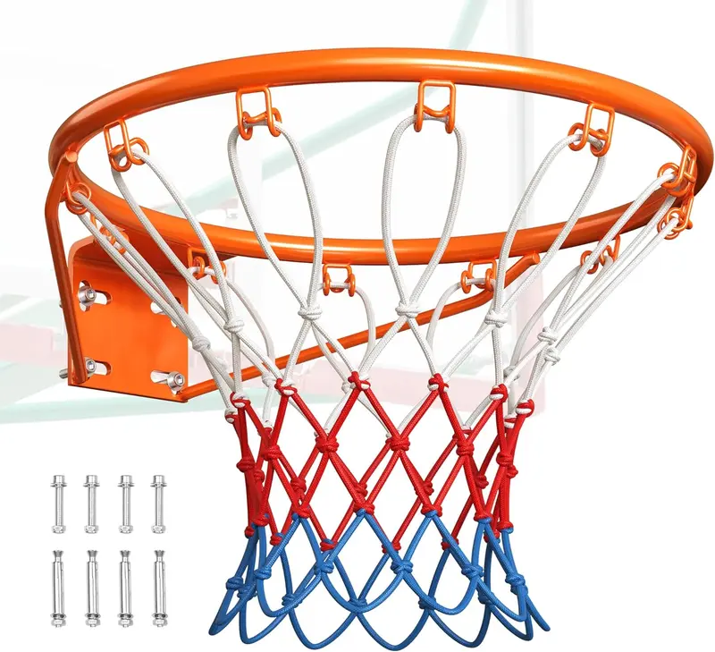 44-54 Inch PC Backboard Wall-Mounted Basketball Hoop with Hand-Crank Adjustment, Portable Indoor/Outdoor Goal for Teens, Adults, Schools, Parks