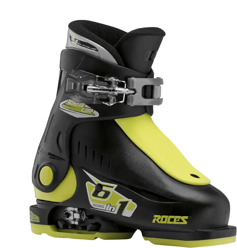 IDEA UP Adjustable Kids Ski Boots - Youth & Toddler Expandable Downhill Boots (Size 22.5-25.5) with 3 Buckles & Power Strap for Girls & Boys