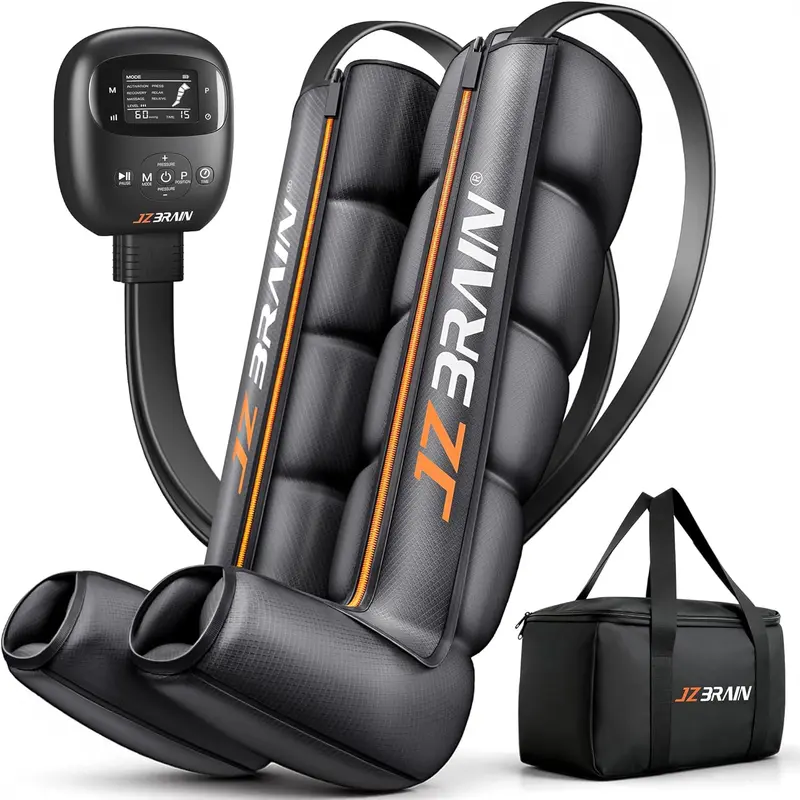 Full-Leg Compression Boots — Professional Sequential Air Massager, Cordless Rechargeable 3500mAh (≈5H), 6 Modes, 8 Intensity Levels, Small