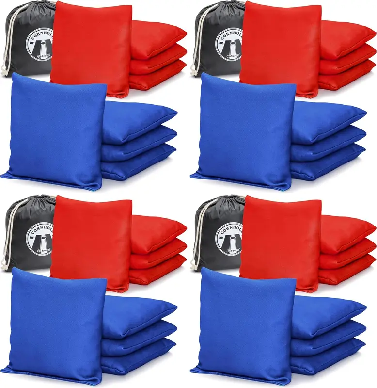 Official Regulation Corle Bean Bag Set of 8 – Casual Play, All-Weather, Stars & Stripes or Red & Blue