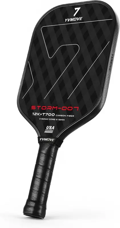 USAPA-Approved 6-Layer T700 Pickleball Paddle — 12K Carbon Face, 16mm Thermoformed Core for Spin, Extended Grip, Power & Control