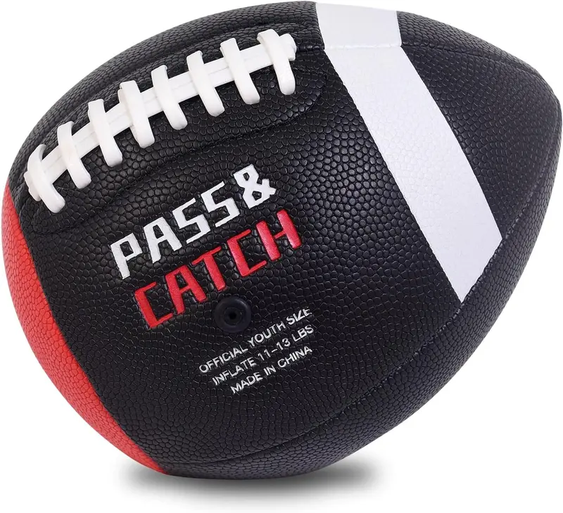 PassCatch Training Football - Composite Bounce-Back Practice Ball, Kids Size 6 (Ages 5-10), Youth Size 7 (Ages 8-13), Official Size 9 (Ages 13+), Solo Passing & Catching Trainer