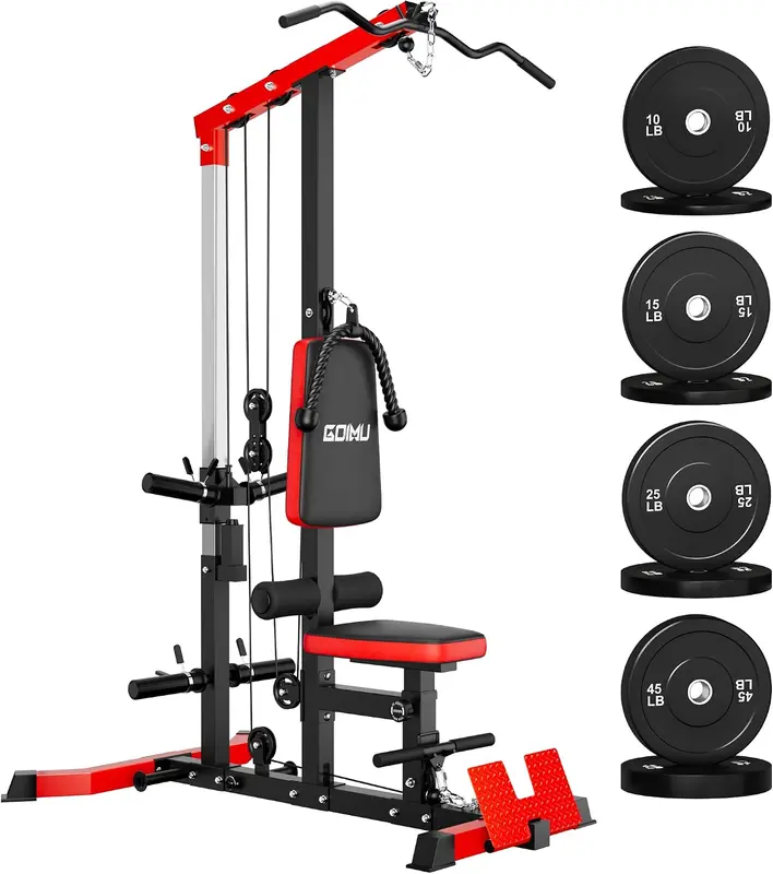 LS01 3-in-1 Lat Pulldown & Row Tower with AB Crunch Attachment for Home m