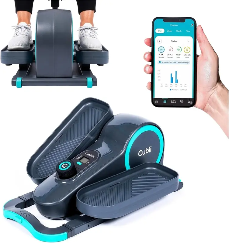 GO Under-Desk Elliptical Bike — Portable Low-Impact Leg Exerciser with 10 Resistance Levels, LCD Monitor & App Tracking