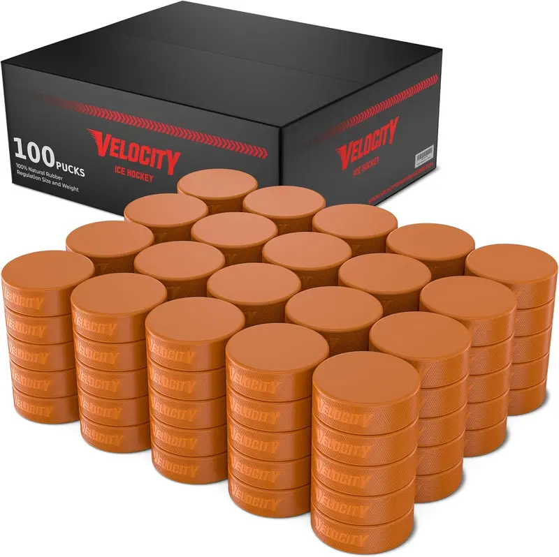 Hockey Pucks - Junior Lightweight, Senior Official & Heavyweight Training, 10oz, 3-inch Regulation, Packs of 5/10/25/50/100