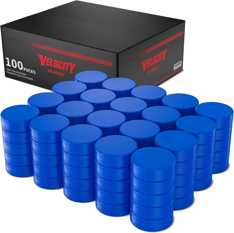 Hockey Pucks — Junior 4oz Lightweight, Senior Official & Heavyweight Training; Packs of 5, 10, 25, 50 & 100