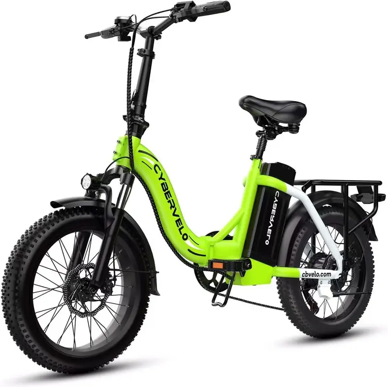 750W Folding Electric Bike with 48V 20.8Ah/50Ah Removable Battery, 80-Mile Range, 20" Fat Tire, 7-Speed Commuter E-Bike for Adults