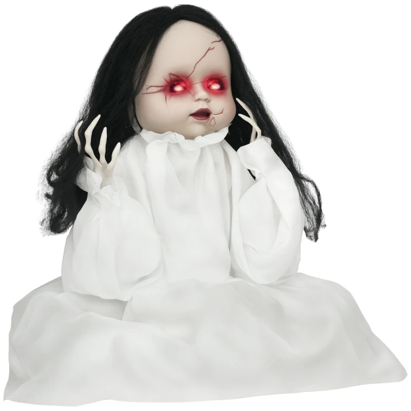 Halloween Decoration Horror Doll, LED Eyes, Howls, Jumps Up, Sound & Motion Sensor, 60 cm