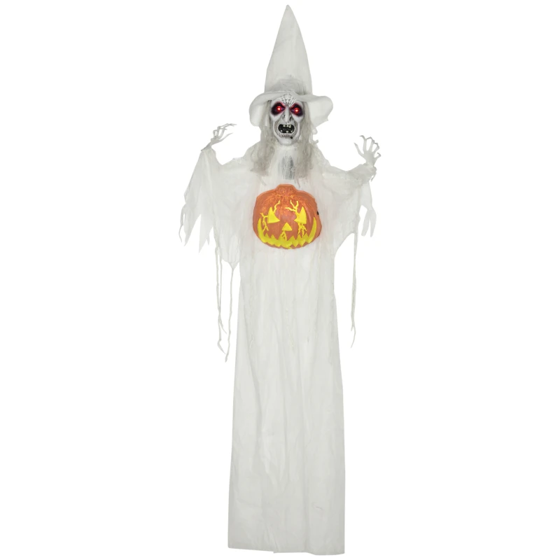 Halloween Ghost, Halloween Decoration, Sound Function, Motion Sensor and LED Lights, 60 cm x 18 cm x 183 cm
