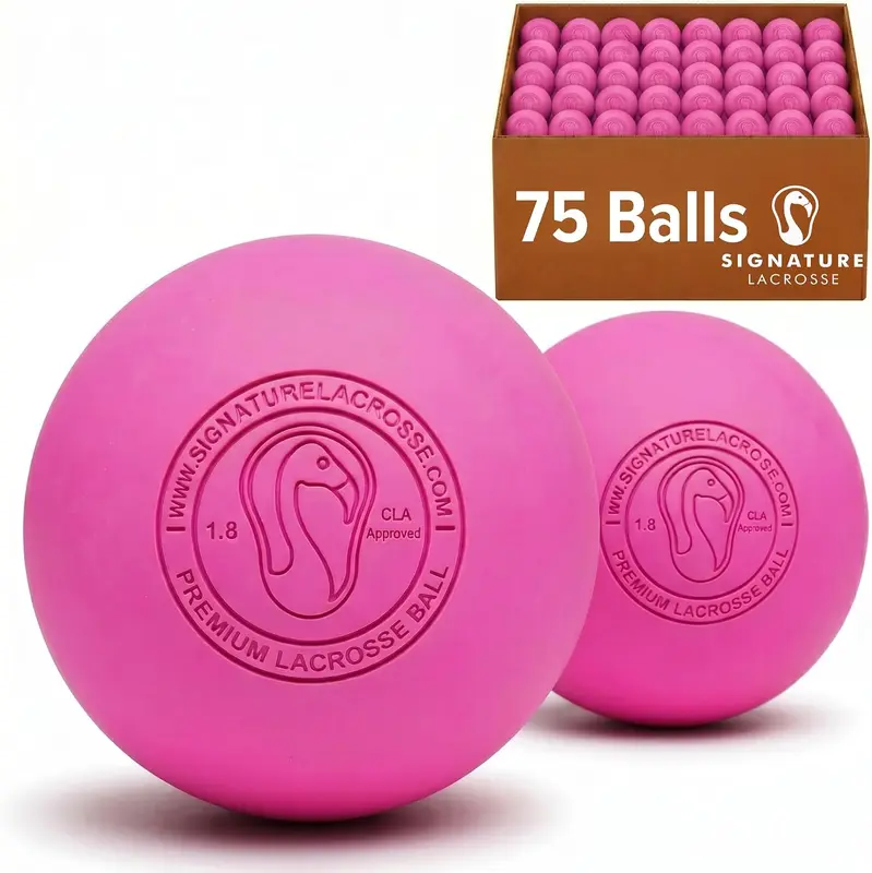 Odor-Free Massage & Lacrosse Ball Sets — Packs of 2, 4, 8, 12, 75 & 100 — Tough-Grip Rubber Myofascial Tools, Back Roller & Muscle Knot Remover