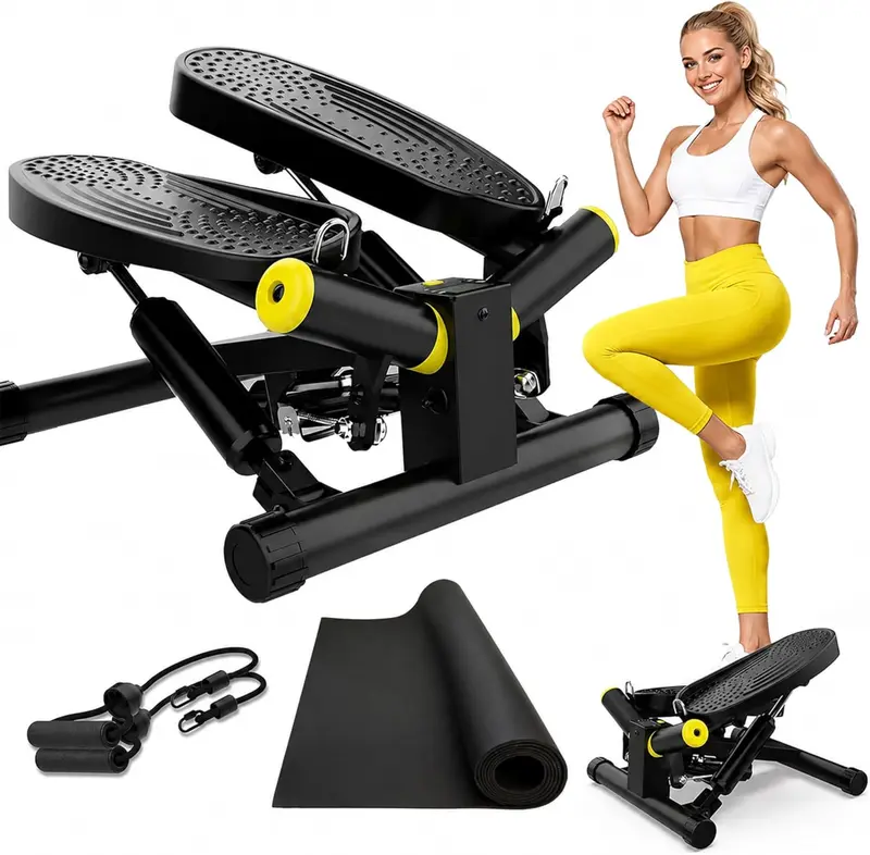 Mini Twist Stepper - Compact V-Twist Step Machine, 330 lb Capacity, Full-Body Workout, Adjustable Step Height, Smooth Silent Operation for Men & Women