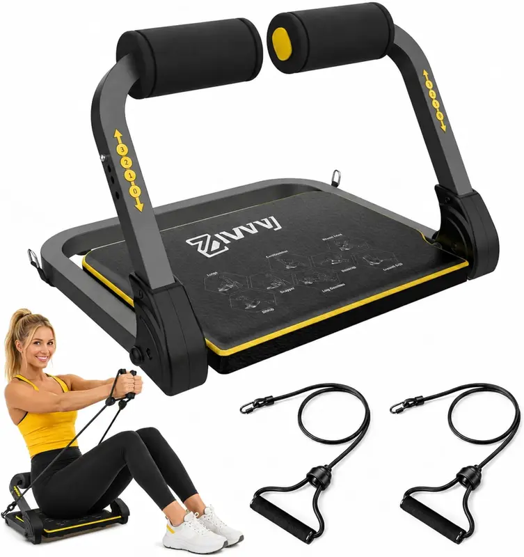 4-Speed Adjustable Ab Trainer with Automatic Rebound – Home Ab Machine for Sit-Ups & Full-Body Workouts (Supports 330 lb)
