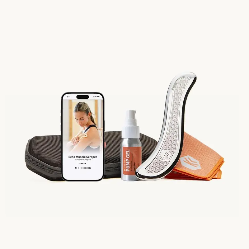Echo Stainless Steel Muscle Scraper Kit — Gua Sha IASTM Tool with Patented Anti-Fatigue Grip for Neck, Shoulder & Back Pain Relief